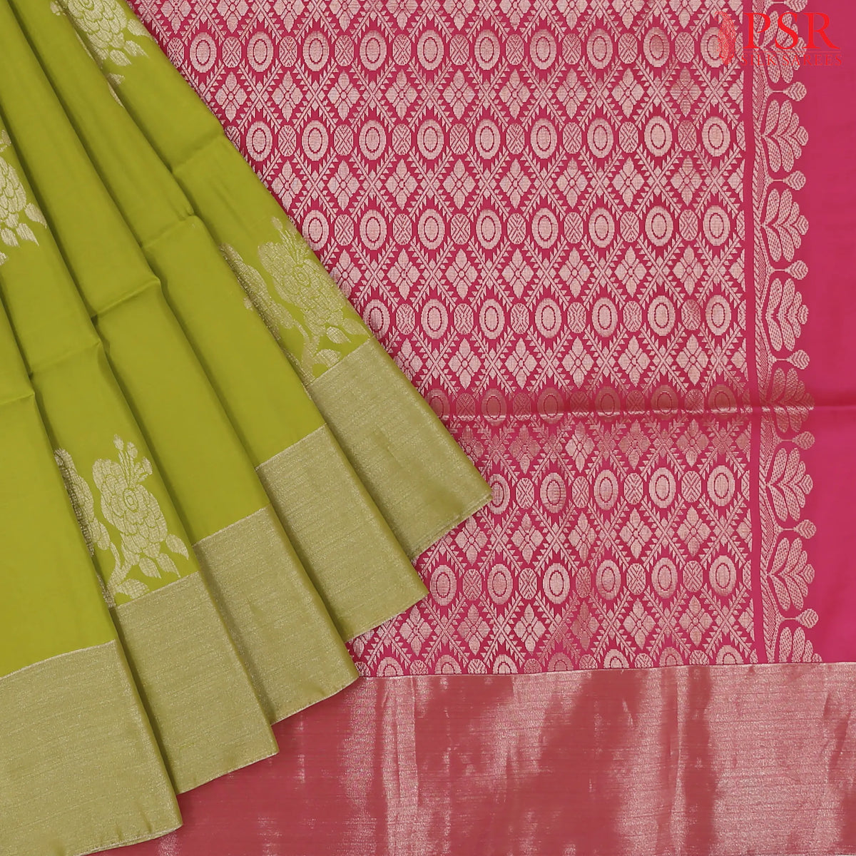 Pear Green Soft Silk Mix Saree