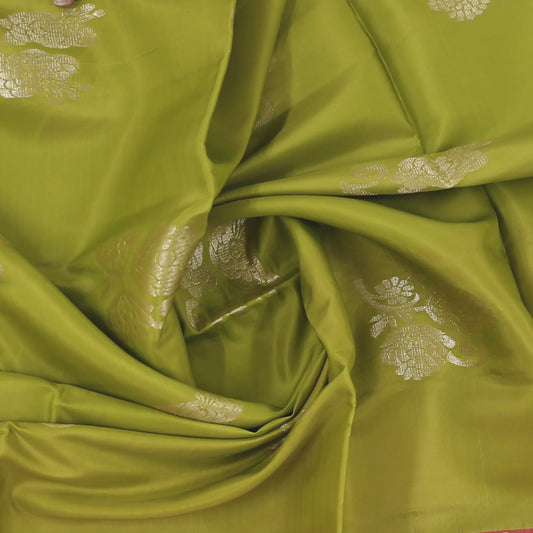 Pear Green Soft Silk Mix Saree