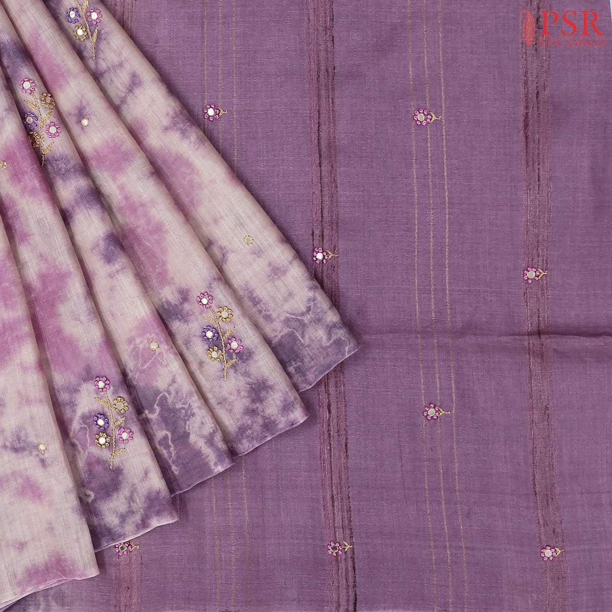 Light Purple Kadhi Tussar Silk Saree