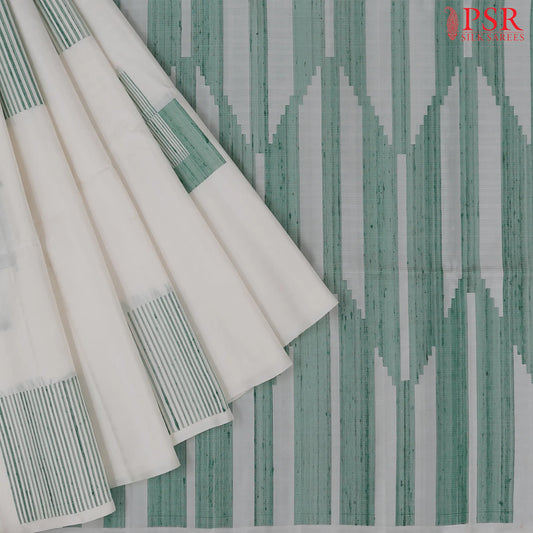 Dove White Soft Silk Saree