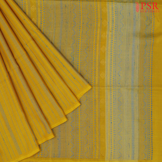 Mustard Yellow Soft Silk Saree