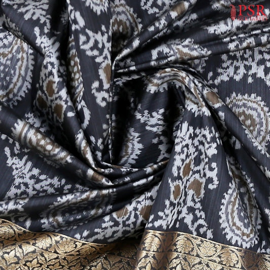 Black Printed Art Silk