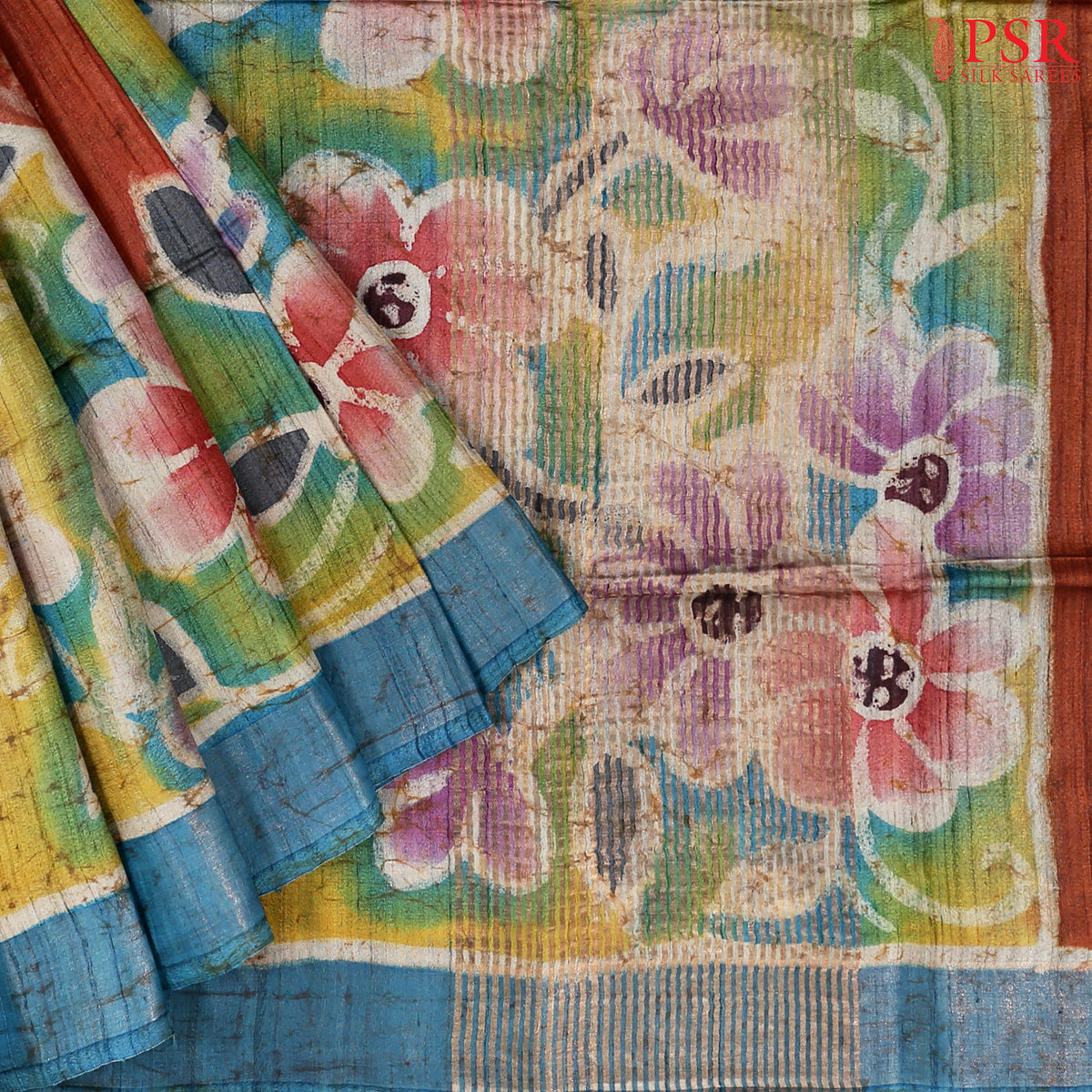 Green & Olive Kadhi Ghicha Tussar Silk Saree