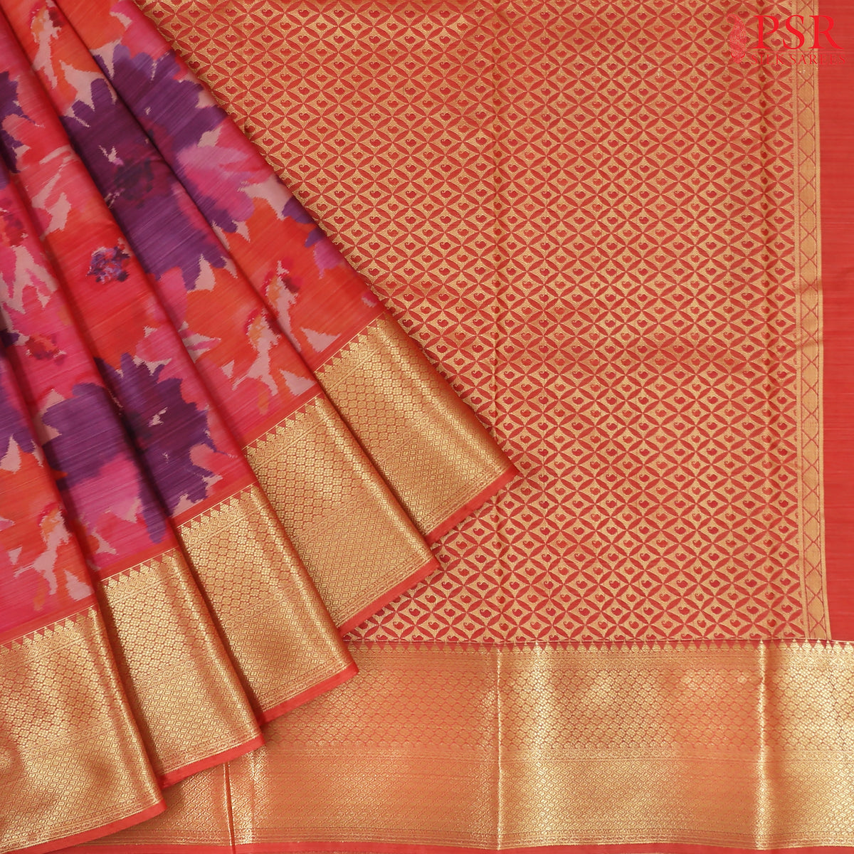 Pink Printed Art Silk