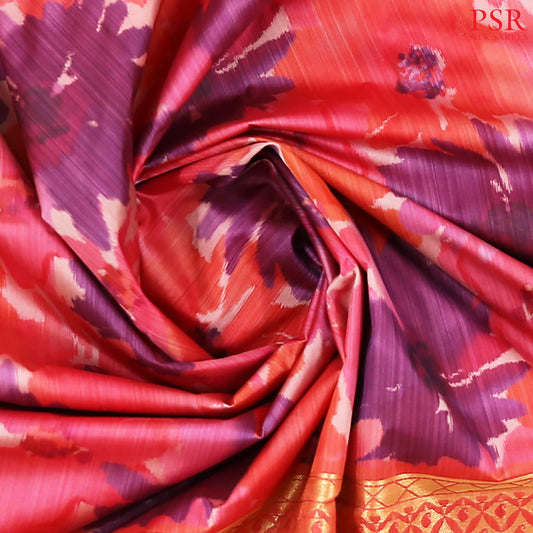 Pink Printed Art Silk
