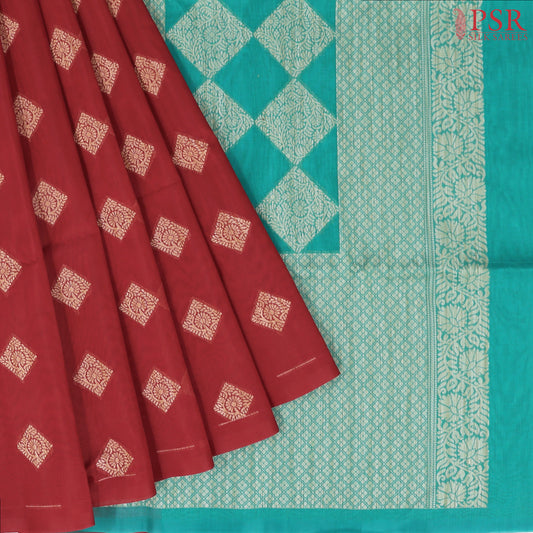 Red Silk Cotton Saree