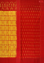 Yellow Ikkat Cotton Saree