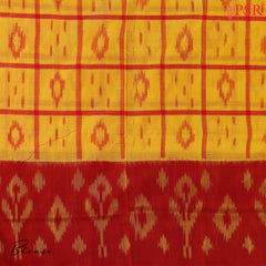Yellow Ikkat Cotton Saree