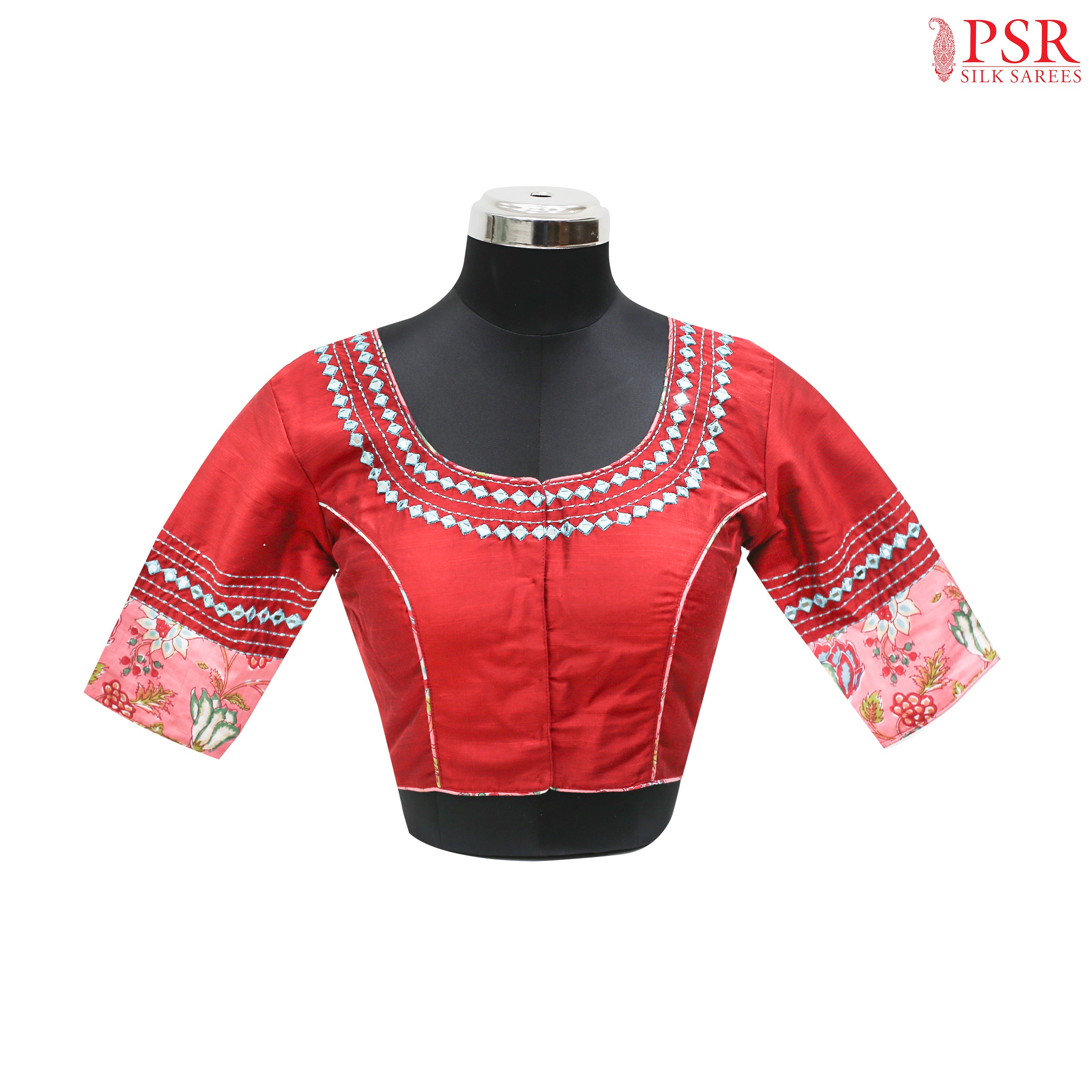 Crimson Red Readymade Blouse Combo