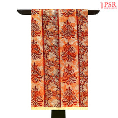 Crimson & Saffron Dupion Tissue Silk Saree