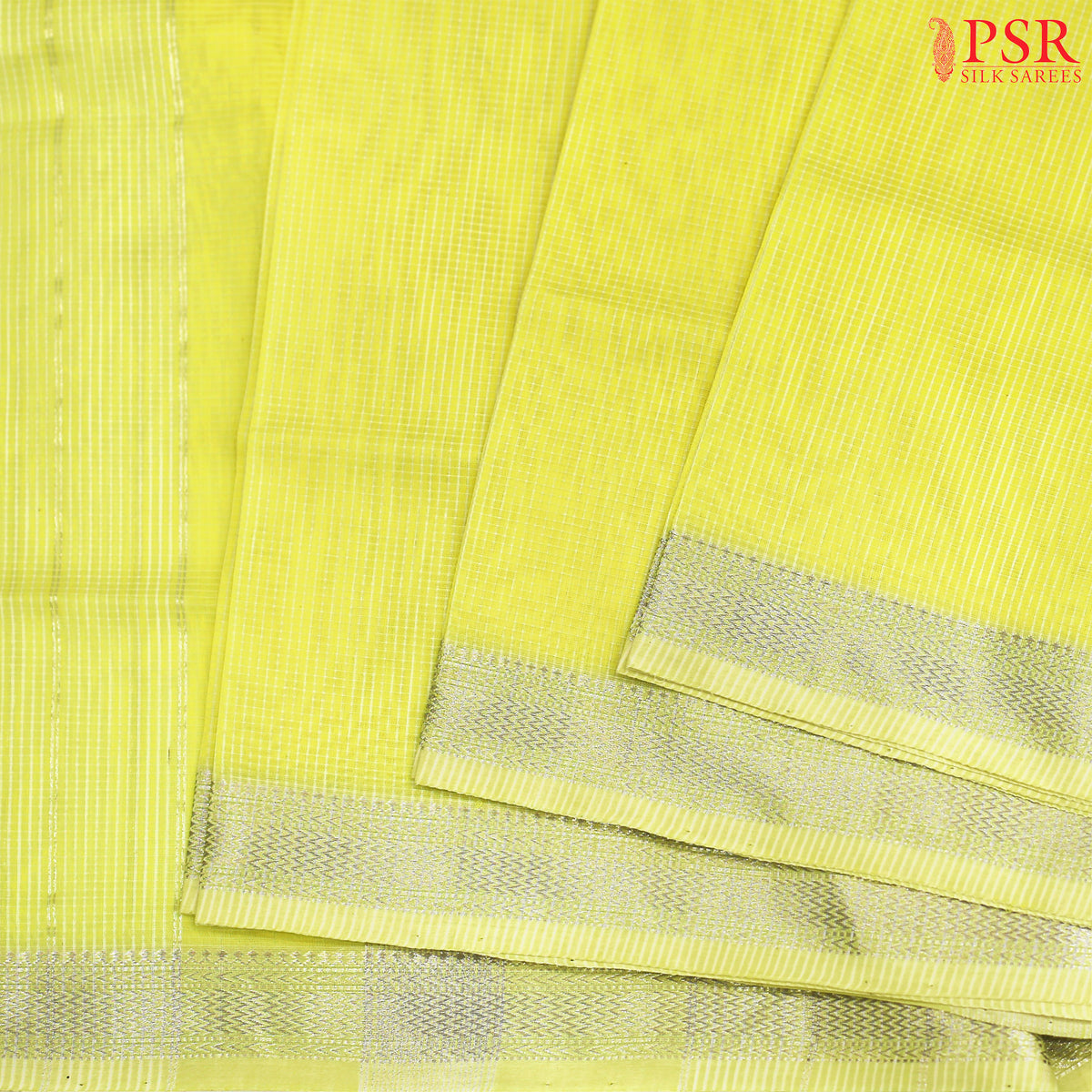 Lemon Yellow Maheshwari Silk Cotton Saree