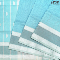 Light Blue Maheshwari Silk Cotton Saree