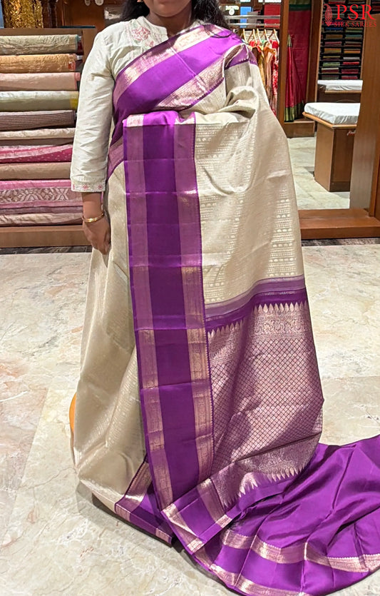 Grey Kanchipuram Silk Saree