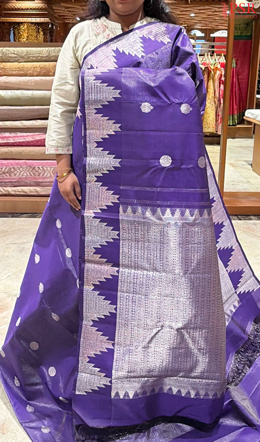 Spanish Violet Kanchipuram Silk Saree