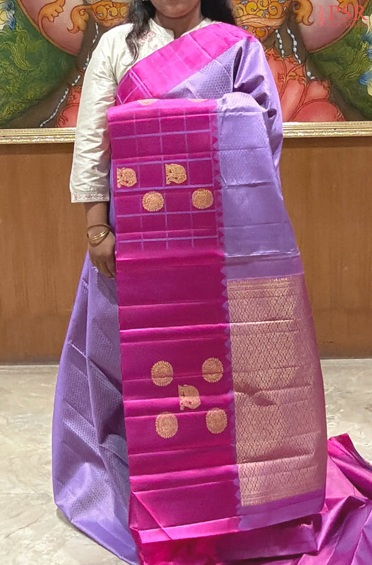 Amethyst Lavender Kanchipuram Silk Saree