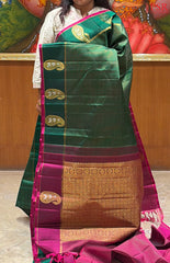 Dark Green Kanchipuram Silk Saree