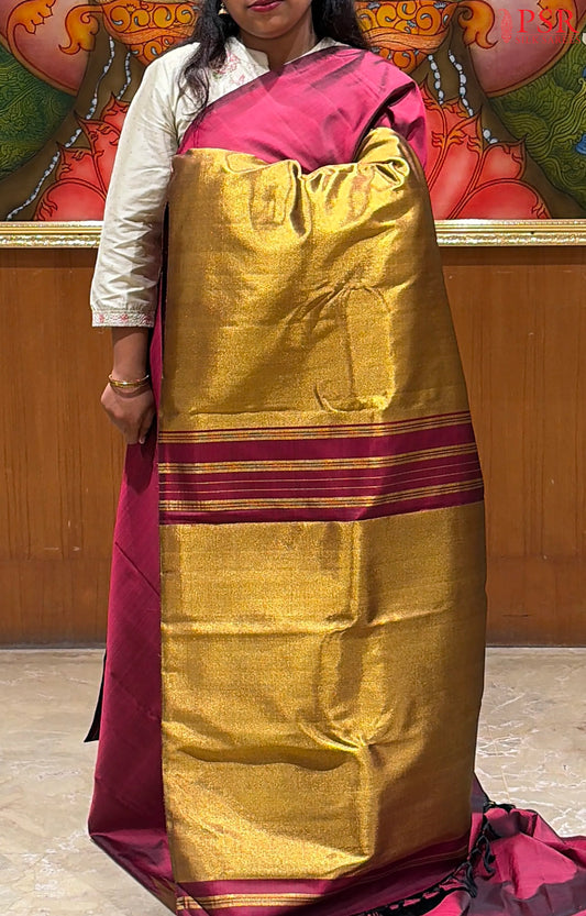 Wine Maroon Kanchipuram Silk Saree