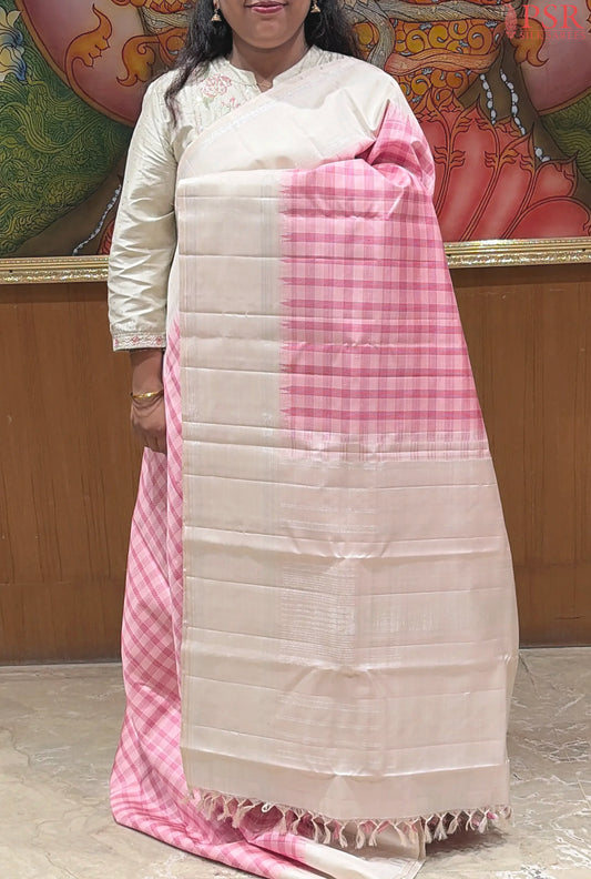 Light Pink Kanchipuram Silk Saree