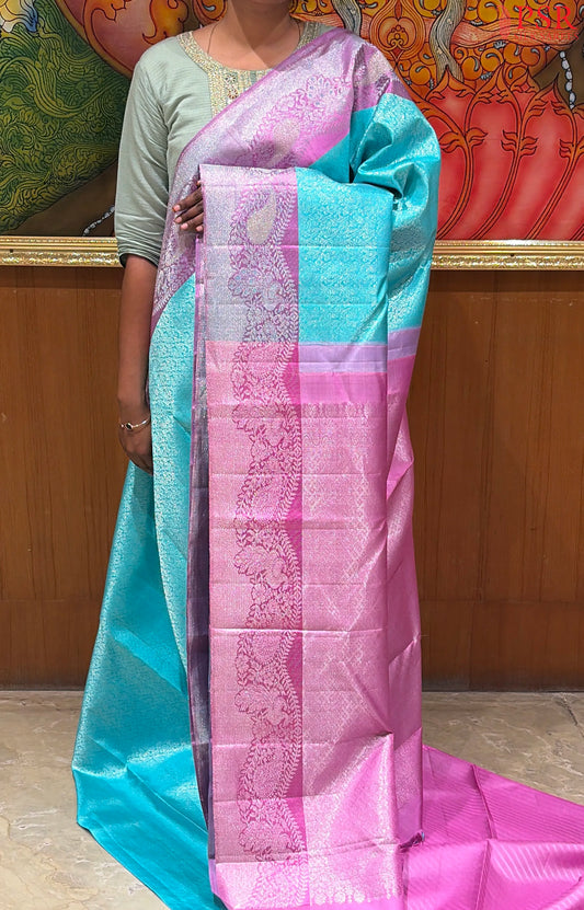 Light Blue Kanchipuram Silk Saree