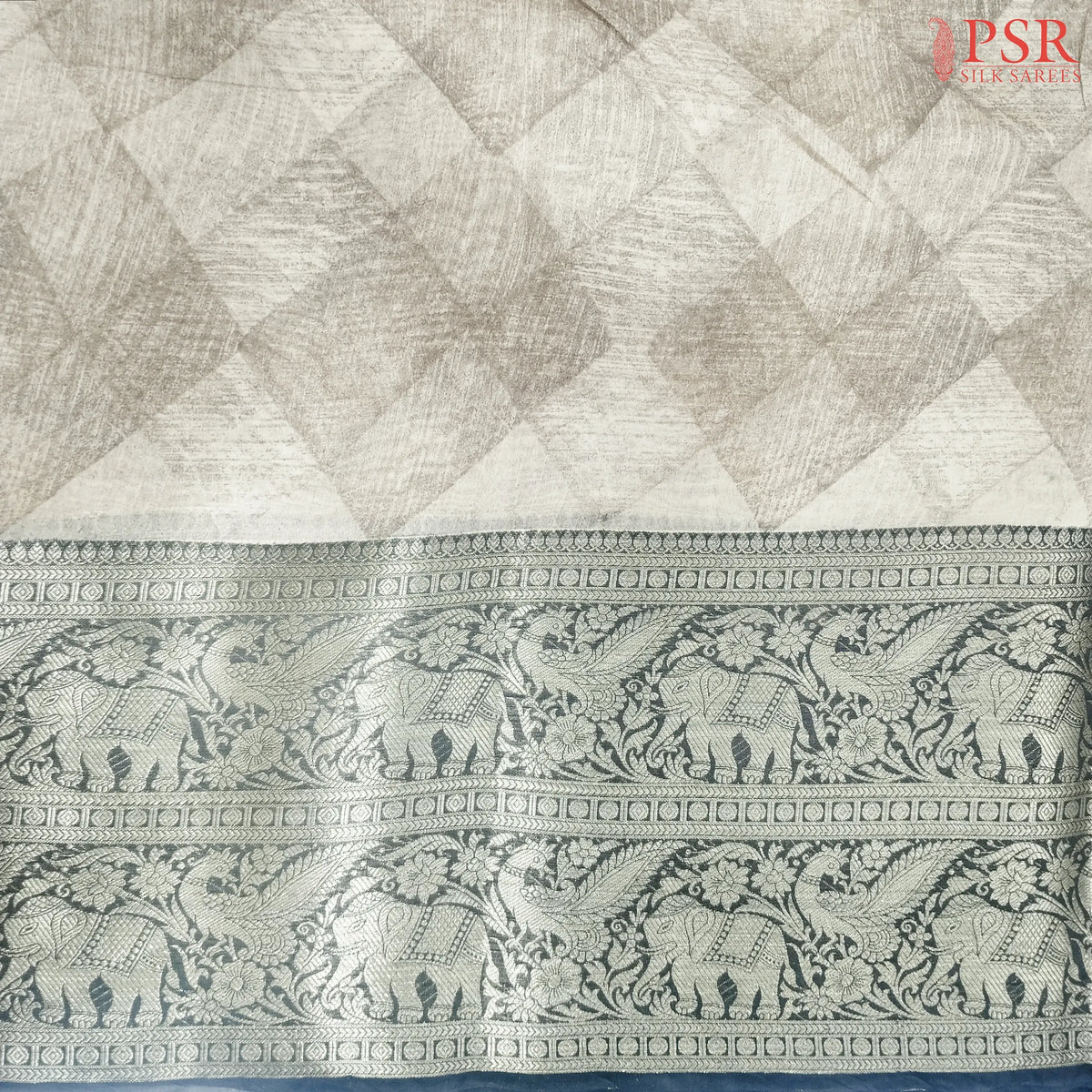 Brown Beige Chanderi Silk Cotton Running Material