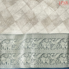 Brown Beige Chanderi Silk Cotton Running Material