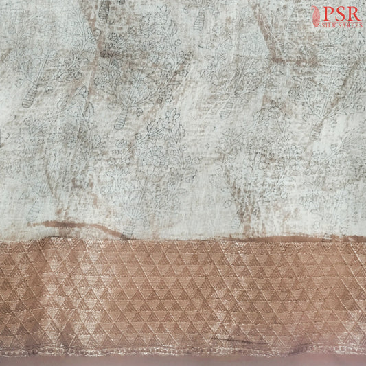 Beige Chanderi Silk Cotton Running Material