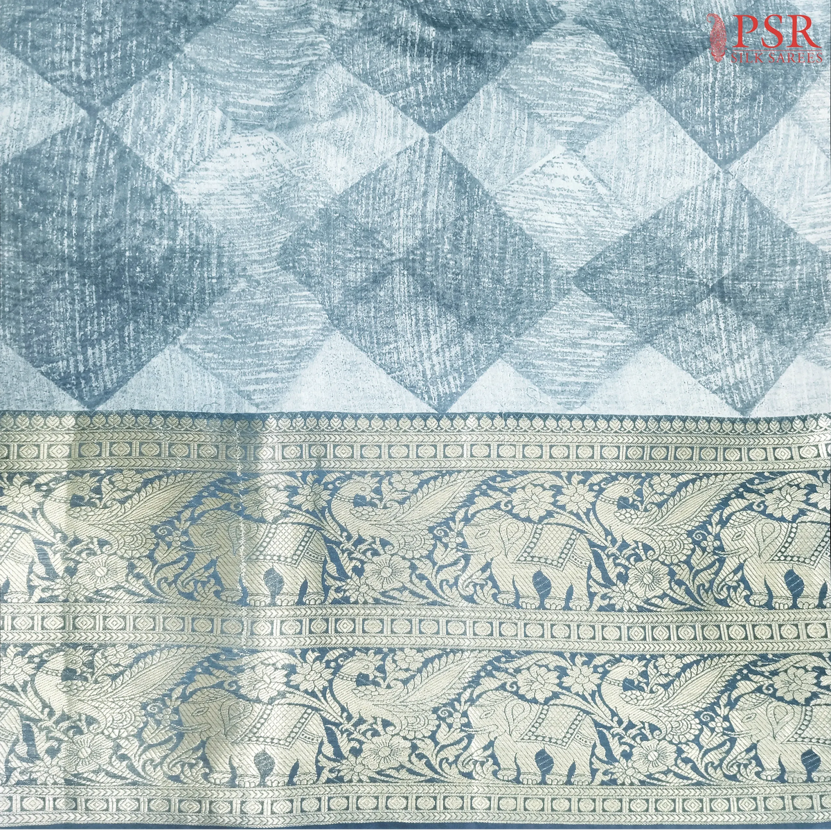 Steel Blue Chanderi Silk Cotton Running Material