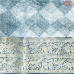 Steel Blue Chanderi Silk Cotton Running Material