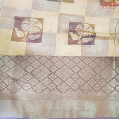 Mustard & Brown Chanderi Silk Cotton Running Material