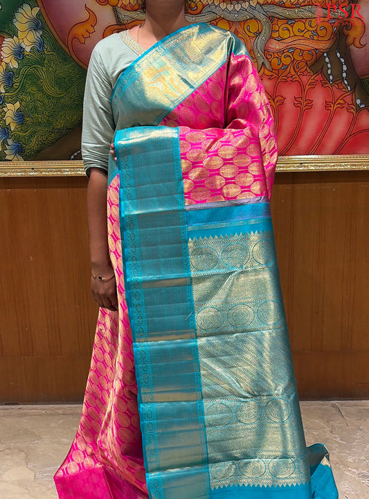 Queen Magenta Bridal Kanjivaram Silk Saree