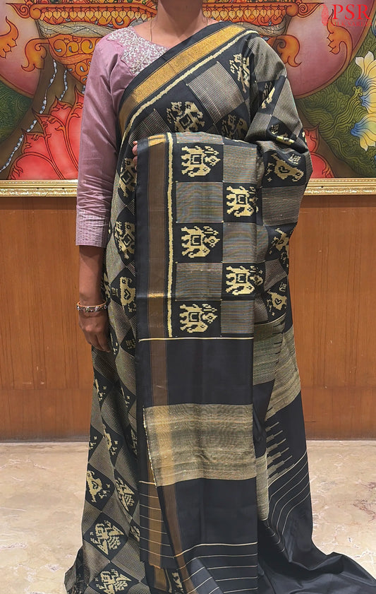 Black Pochampally Silk Saree
