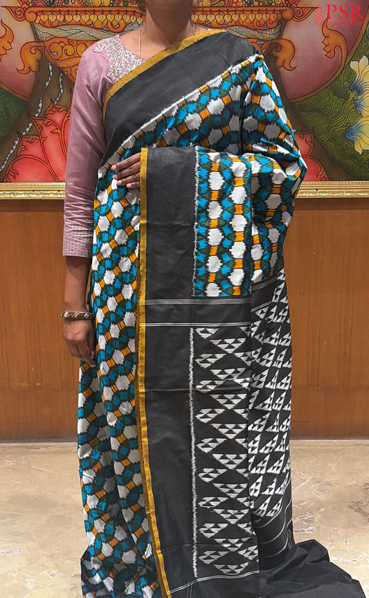 Tricolor Pochampally Silk Saree