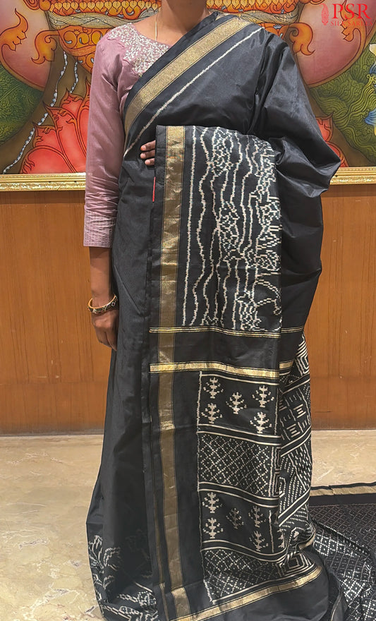 Black Pochampally Silk Saree