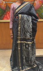 Black Pochampally Silk Saree