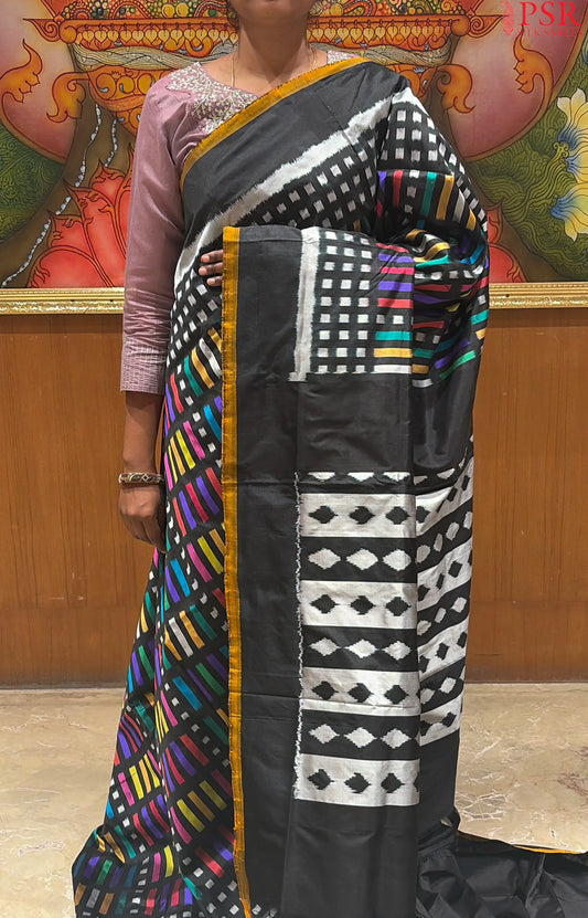 Black Pochampally Silk Saree