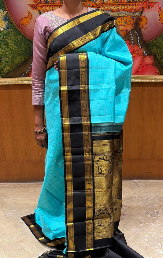Light Blue Kanchipuram Silk Saree