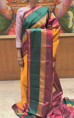 Mustard Yellow Kanchipuram Silk Saree