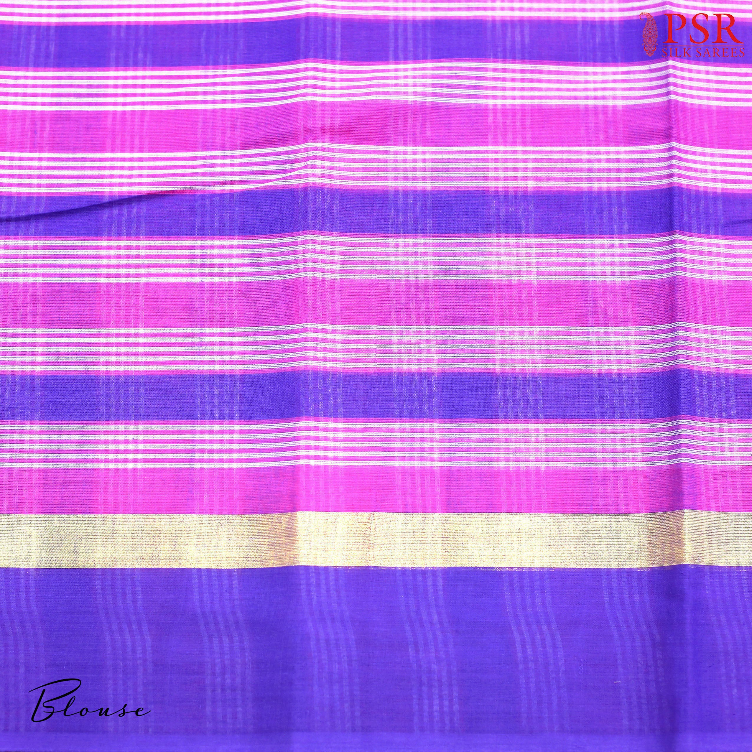 Pink & Violet Pedana Cotton Saree