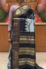 Cement Grey Kanchipuram Silk Saree