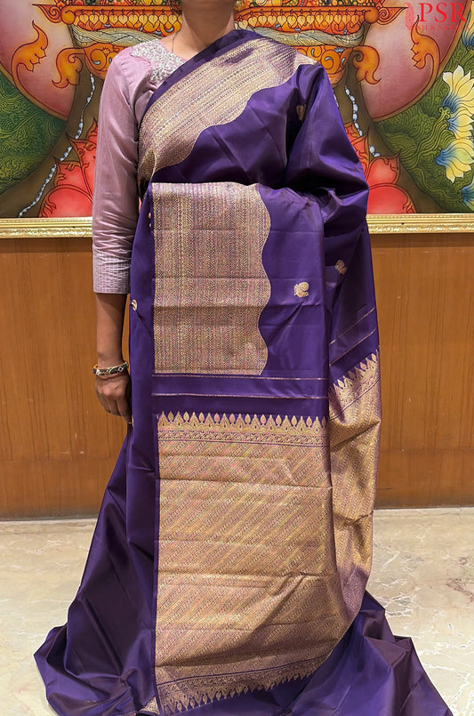 Spanish Violet Kanchipuram Silk Saree