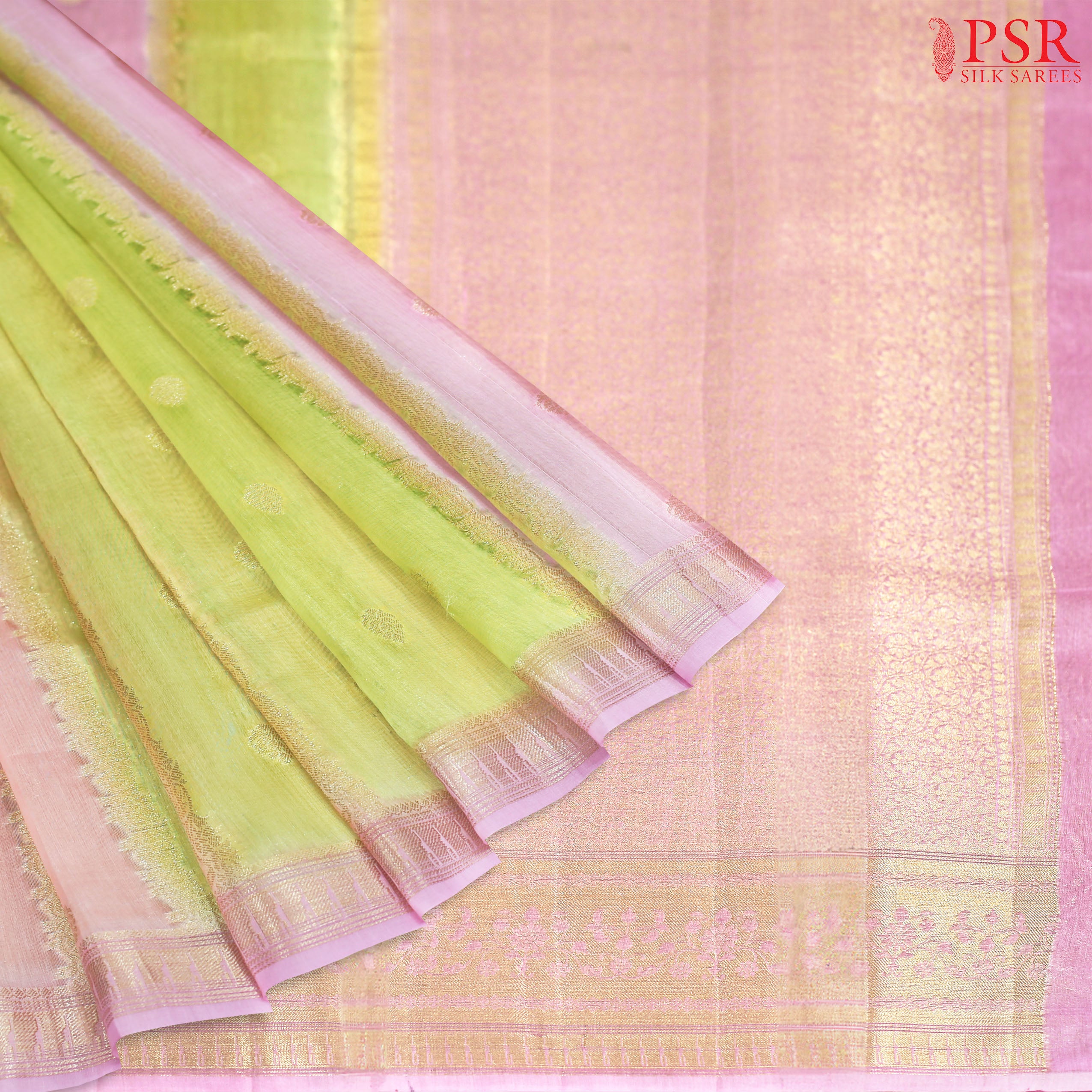 Pastel Pink Banaras Silk Cotton Cut Work Saree