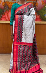 Grey Pochampally Silk Saree