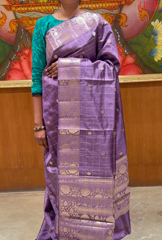 Purple Mauve Chiniya Silk Saree