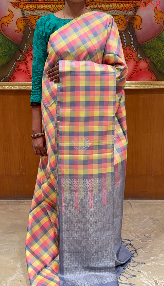 Multicolor Soft Silk Saree
