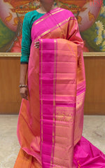 Coral Orange Kanchipuram Silk Saree