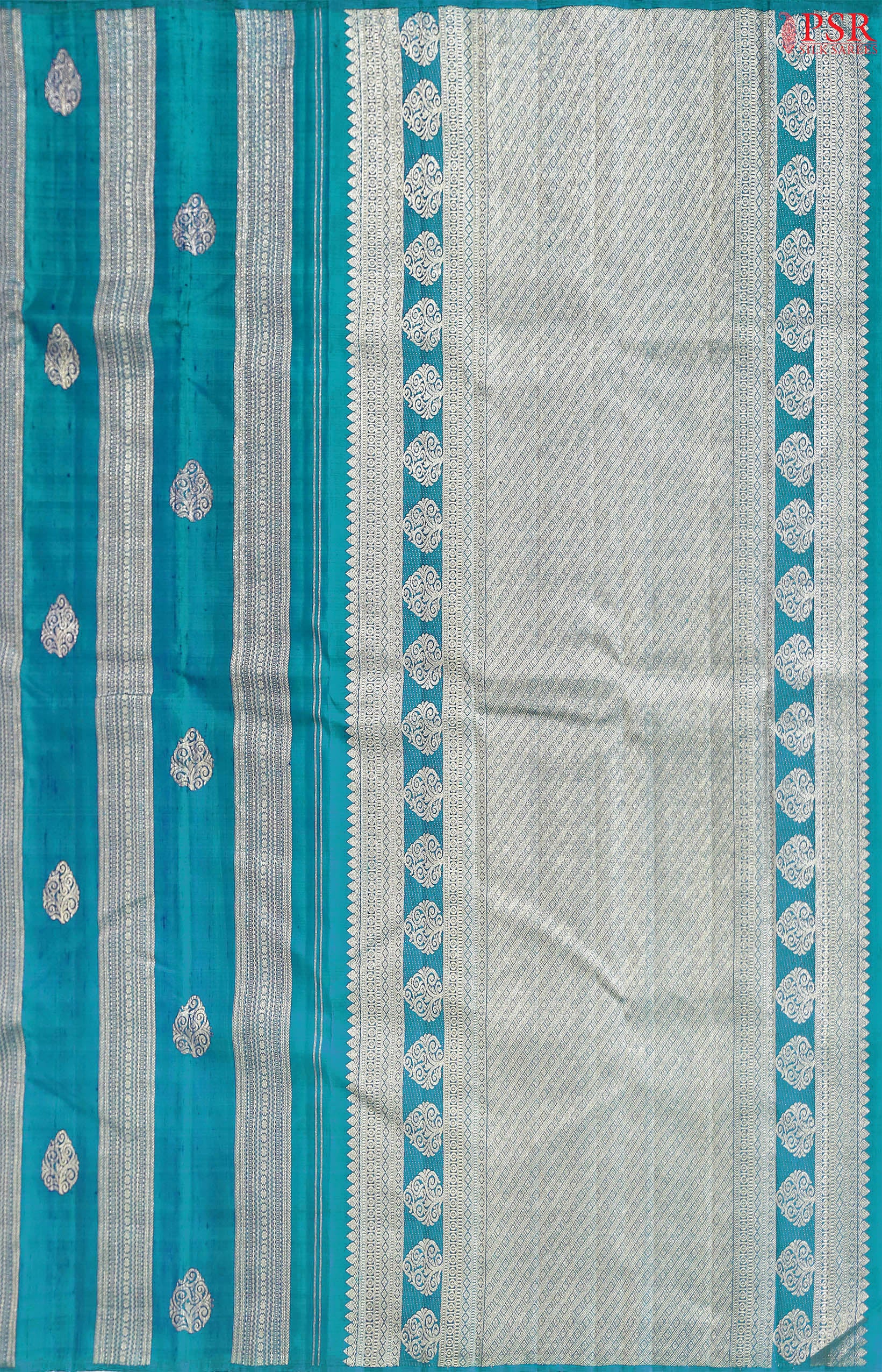 Peacock Blue Kanchipuram Silk Saree