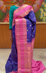 Navy Blue Kanchipuram Silk Saree