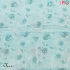 Light Blue Pure Linen Saree