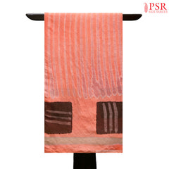 Peachy Pink Moonga Chanderi Silk Cotton Saree