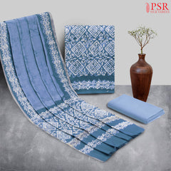 Chanderi Silk Cotton - Steel Blue